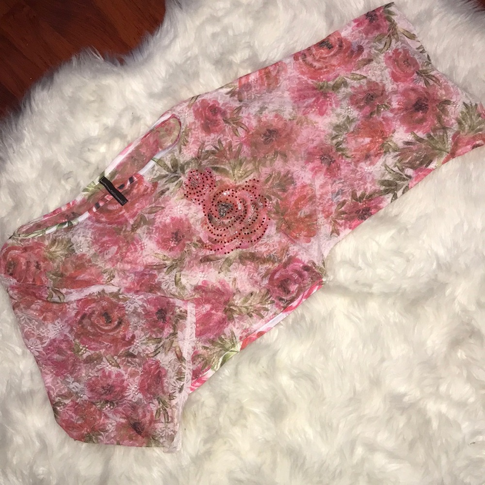 Rose Lace Boxy Crop top